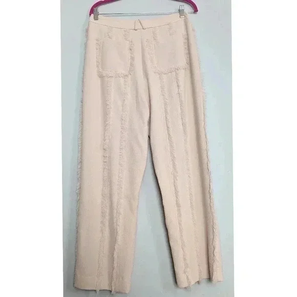 JONATHAN SIMKHAI Emory Frayed Crepe Wide-Leg Trousers - Picture 7 of 8